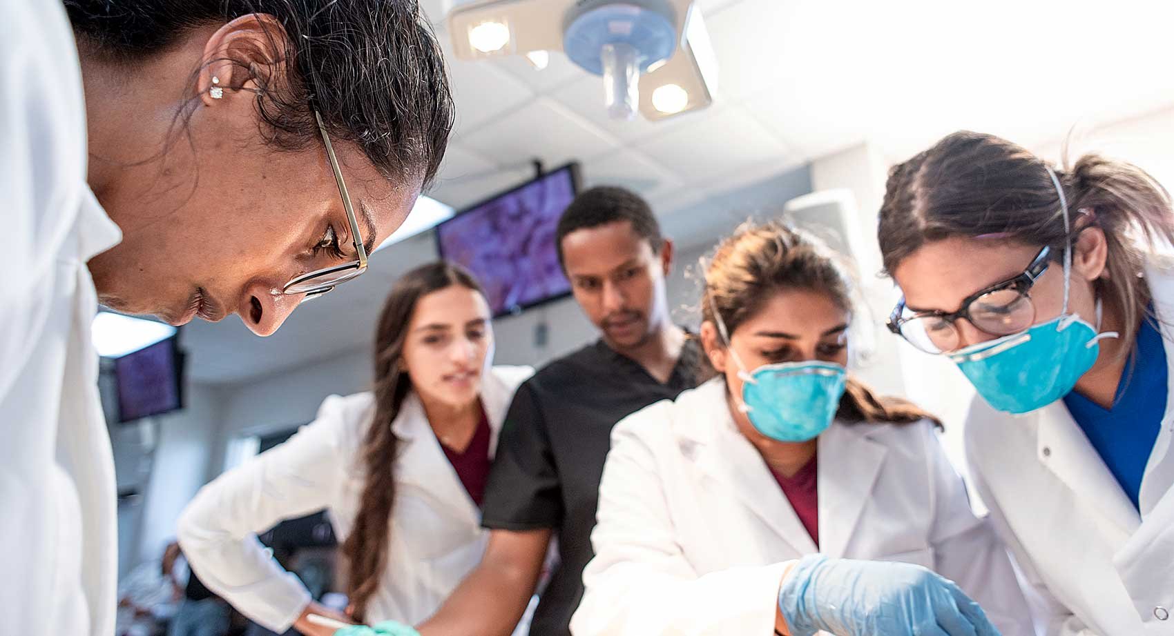 UMHS students working in the lab